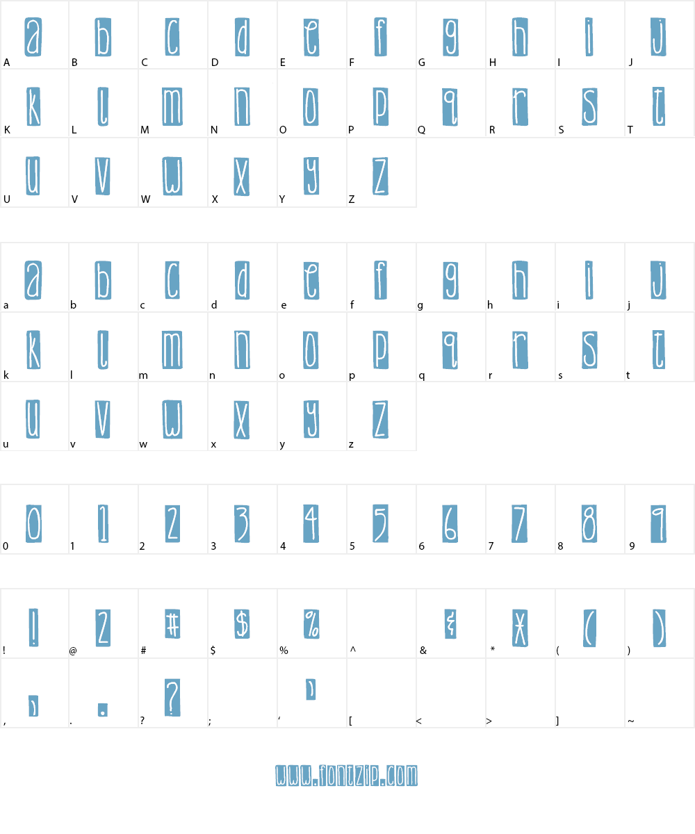 DJB Lemon Head Blocked Font Character